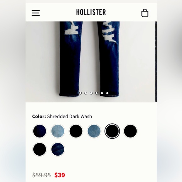 HOLLISTER®️🦜 Distressed Ripped Men’s Jean 36W x 34L ⚜️🤖VINTAGE STYLE🤖⚜️ - Picture 16 of 16